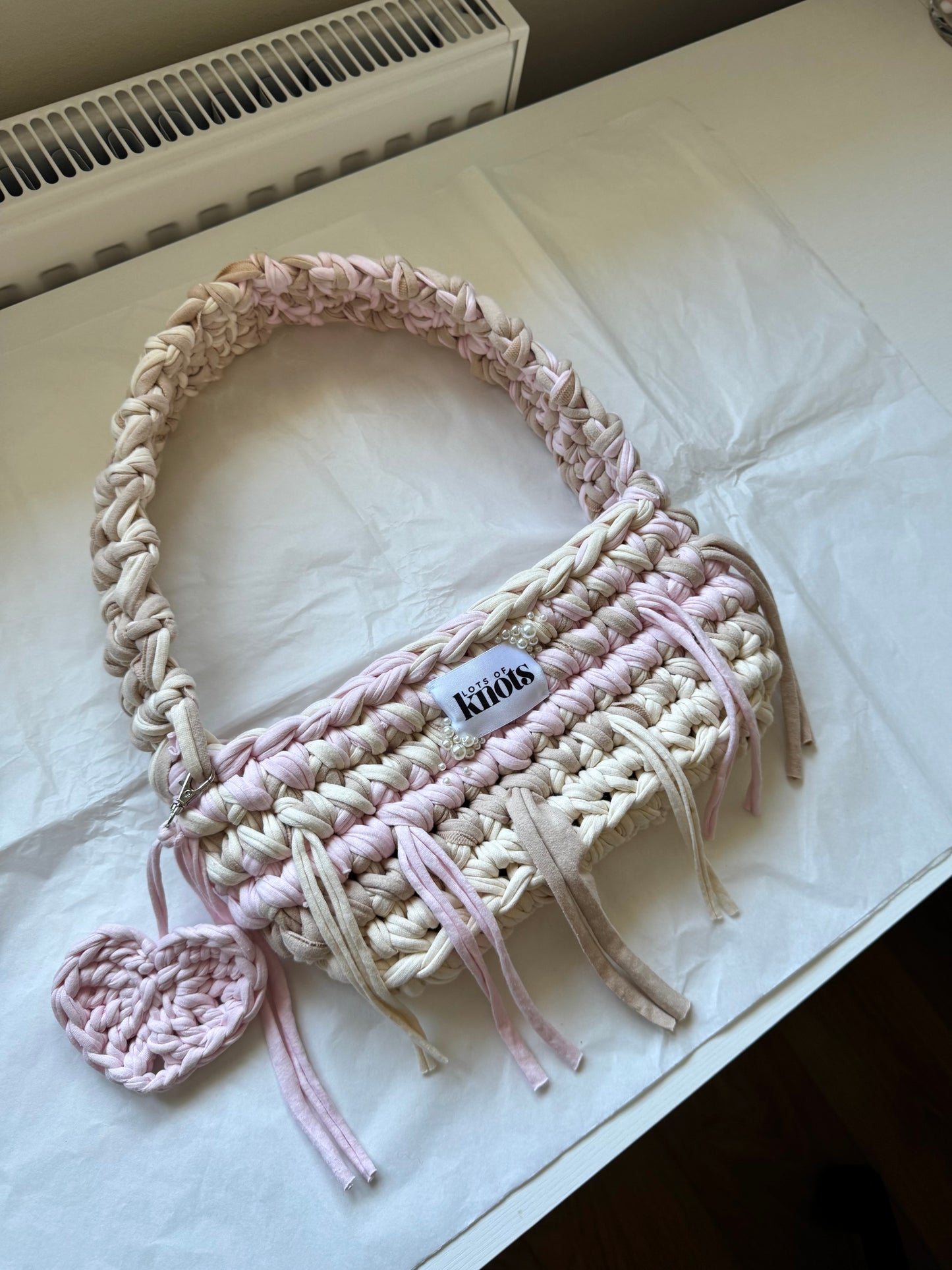 should bag - cream, beige & pink (custom)