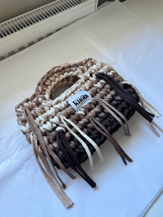 square bag - beige & brown (custom)
